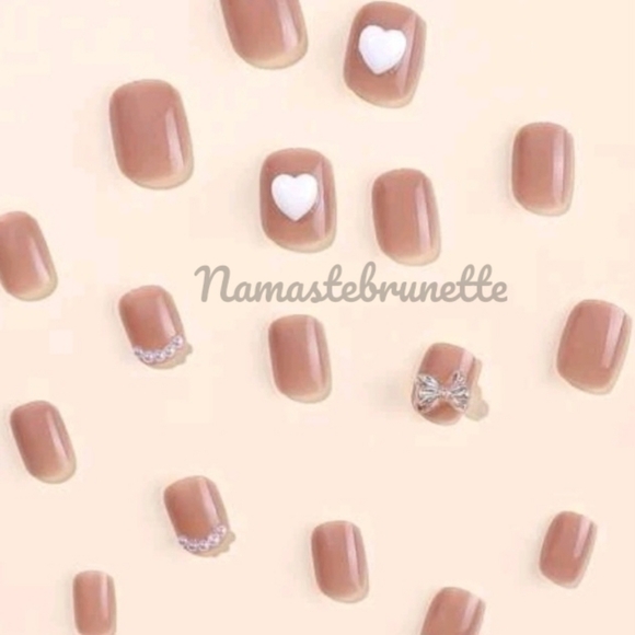 2/$16 Heart Bow Press On Nails - Picture 6 of 10